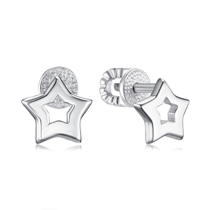 Срібні сережки без вставки 40554/12/1