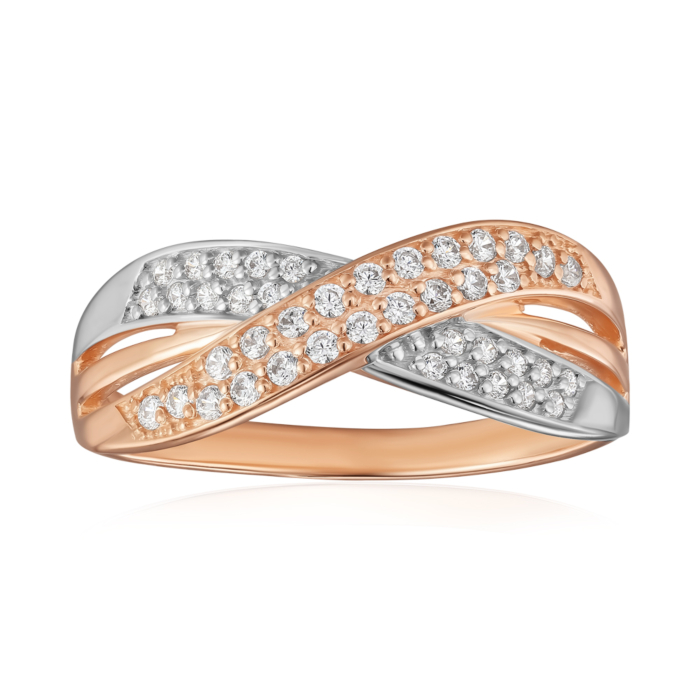 Золота каблучка з фіанітами. Артикул 12056 с