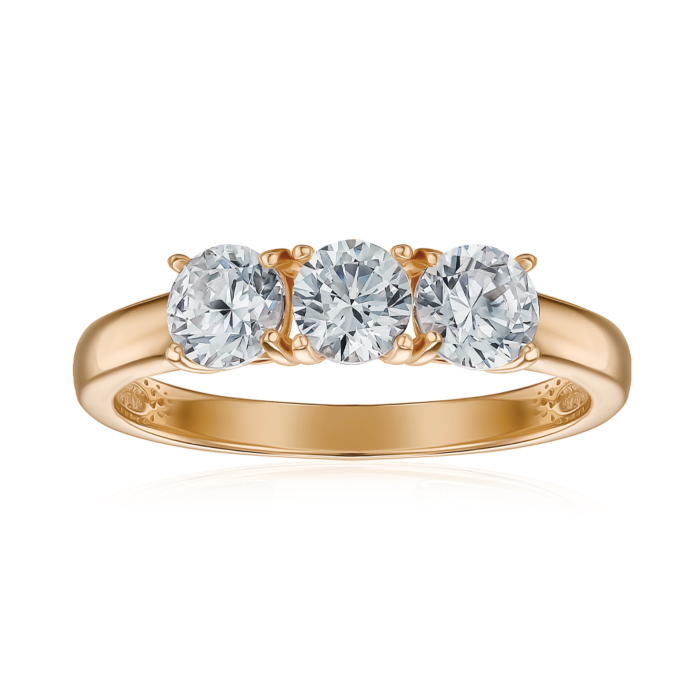 Золота каблучка з фіанітами Tesori 13464/01/0/4027