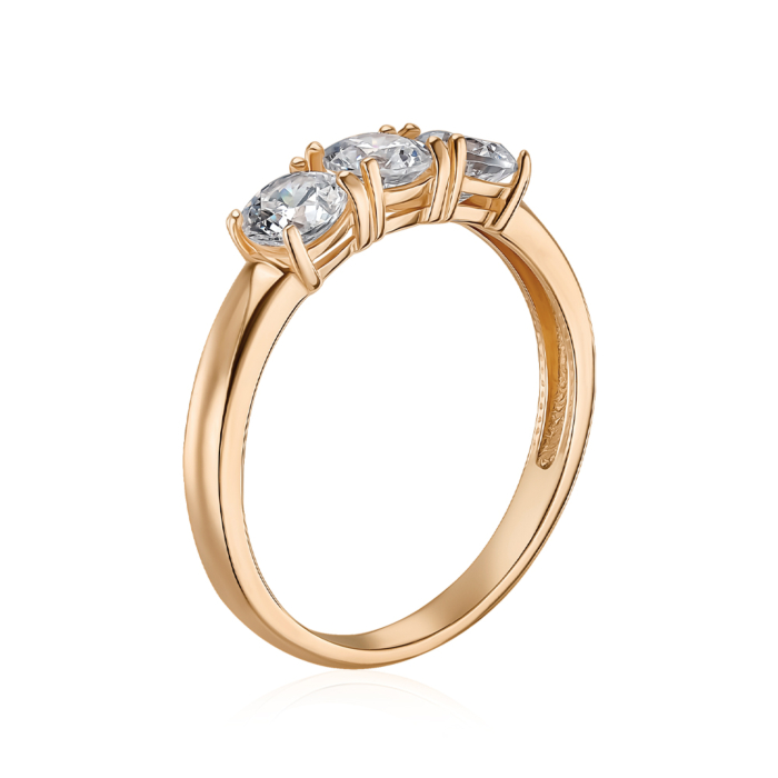 Золота каблучка з фіанітами Tesori 13464/01/0/4027