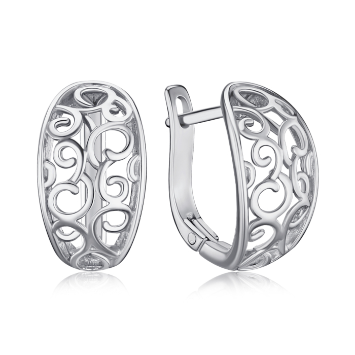 Срібні сережки без вставки с40274