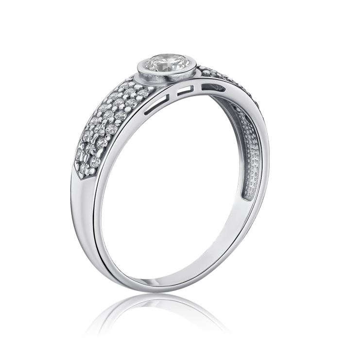Срібна каблучка з фіанітами 00084/12/1/16