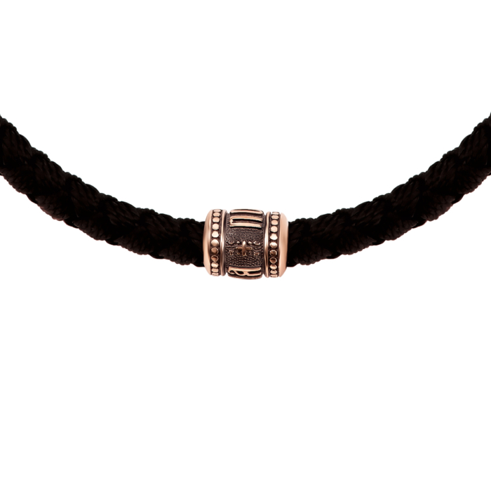 Шовковий браслет із золотими вставками. Артикул UG5482 З.32/11 ч.