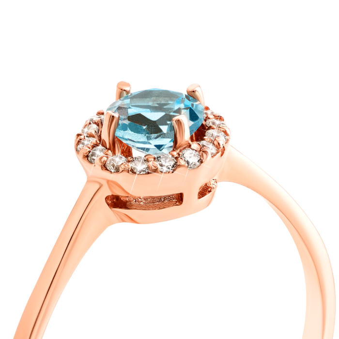 Золотое кольцо с топазом. Артикул UG5к489тс