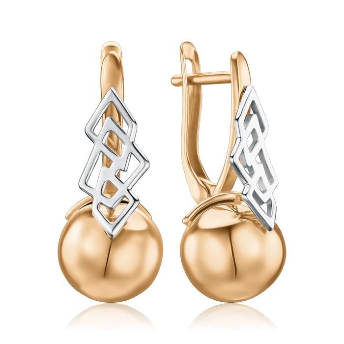 Золотые серьги без вставки 22294/01/1