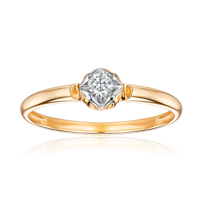 Золота каблучка з діамантом. Артикул 53694/01/1/8003