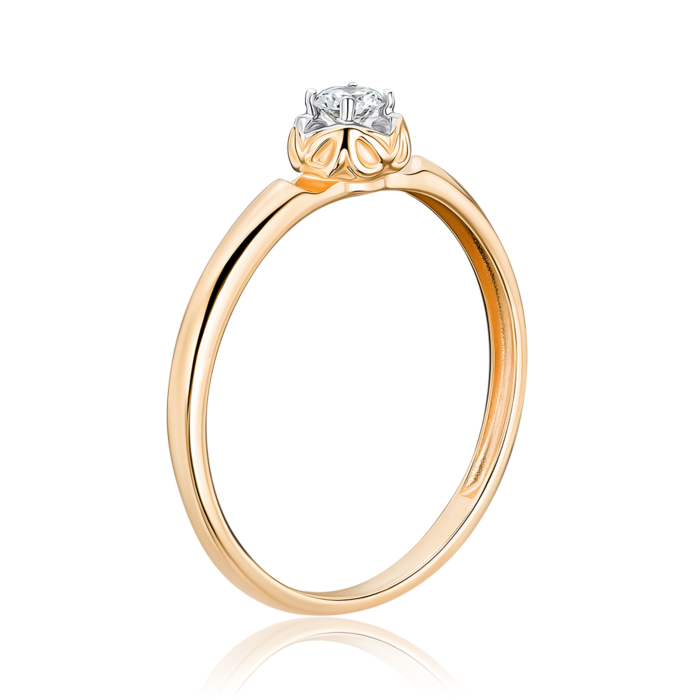 Золота каблучка з діамантом. Артикул 53694/01/1/8003