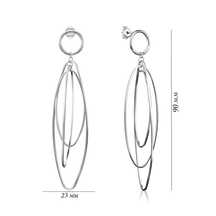 Срібні сережки. Артикул OF036-0056-E/12