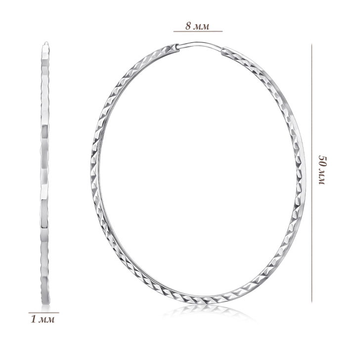 Срібні сережки-конго c20860/5