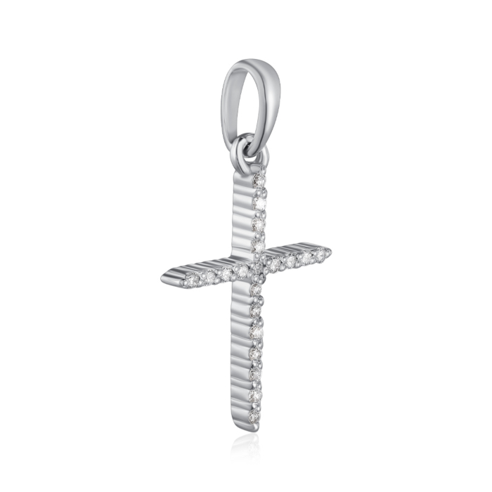 Золотий хрестик з діамантами. Артикул 560105/02/1/9023