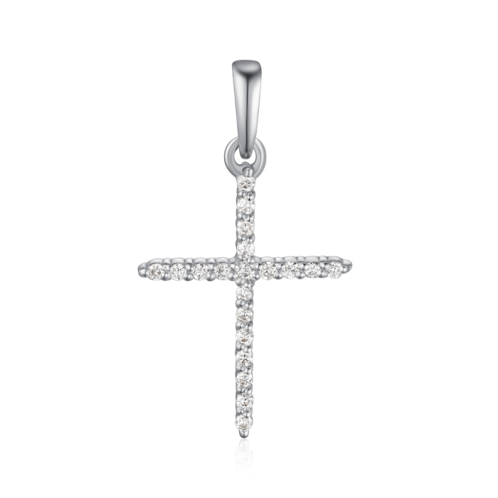 Золотий хрестик з діамантами. Артикул 560105/02/1/9023