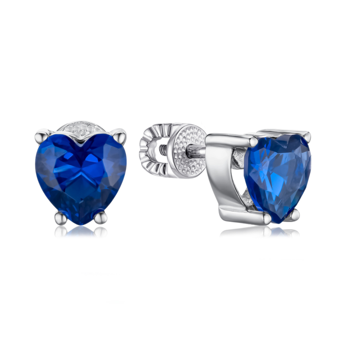 Срібні сережки з синім фіанітом 40405/12/1/1991