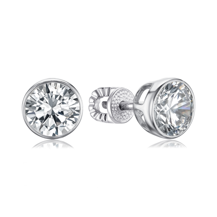 Срібні сережки з фіанітом 40505/12/1/25