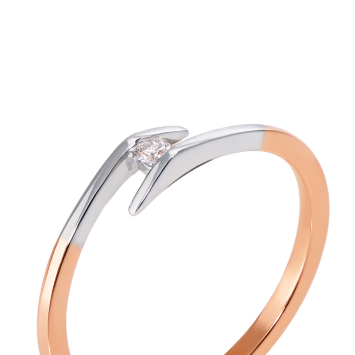 Золота каблучка з діамантом. Артикул 50560/2