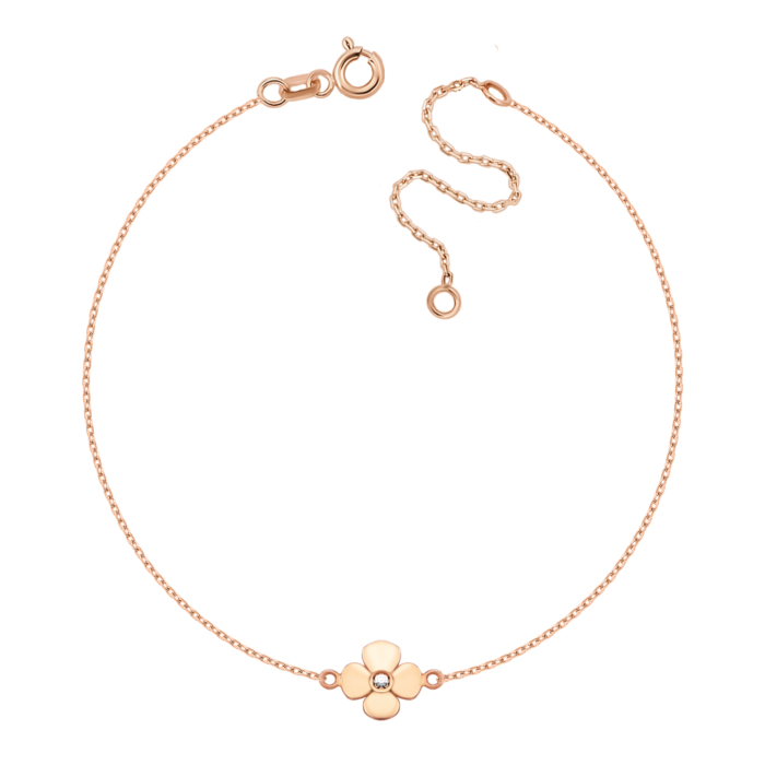 Золотий браслет Квітка з фіанітом. Артикул UG55110120601