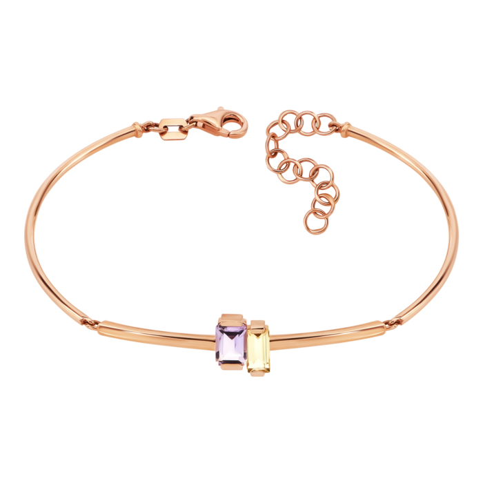 Золотой браслет с аметистом и цитрином. Артикул UG55111022701