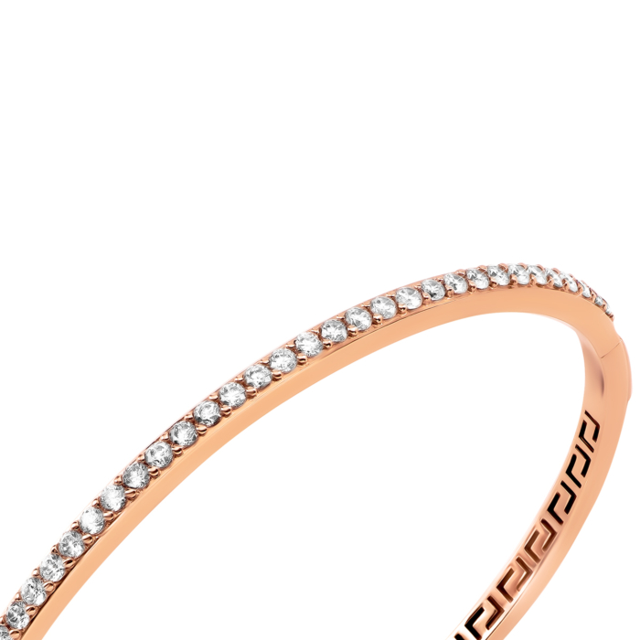 Золотий жорсткий браслет з фіанітами. Артикул UG55111420301