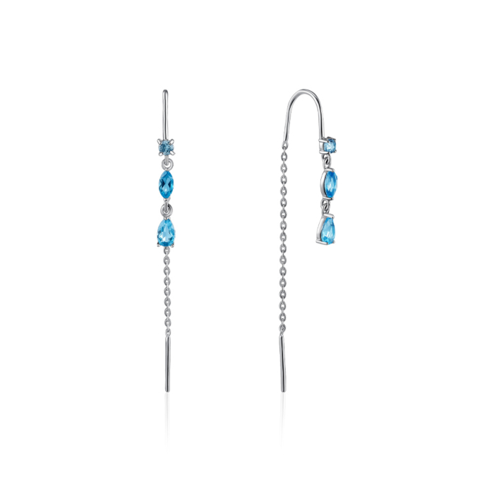 Золоті сережки з топазами. Артикул 540215/02/1/7587