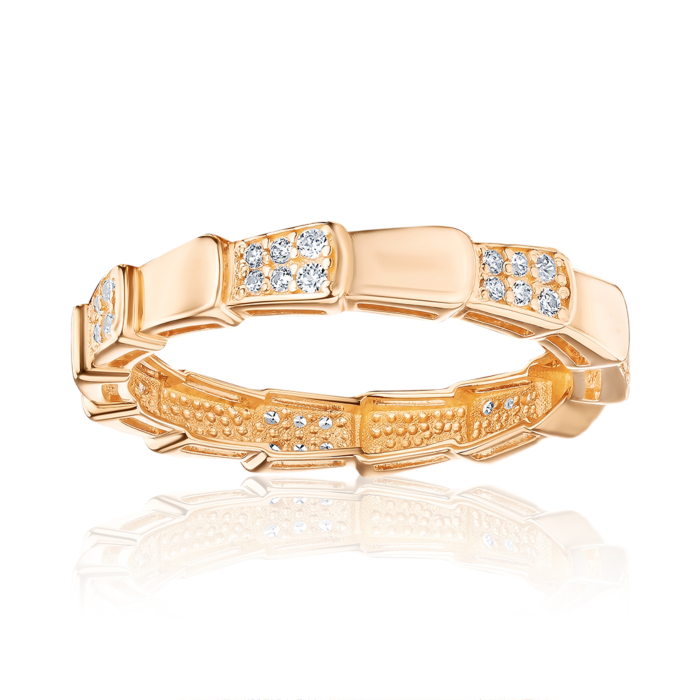 Золота каблучка з фіанітами 17215/01/0/36