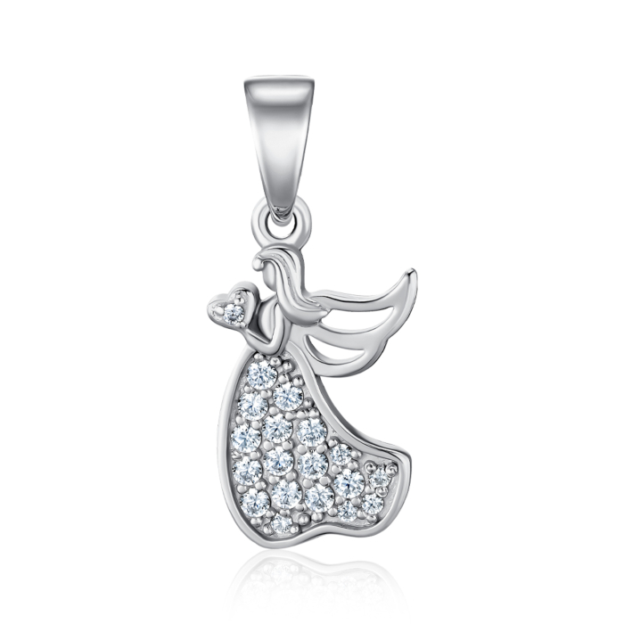 Срібна підвіска з фіанітами. Артикул 35315/12/1/927