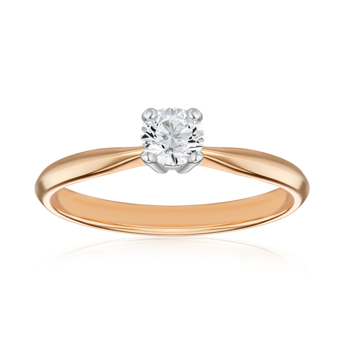 Золота каблучка з діамантом. Артикул 52415/14/1/10122
