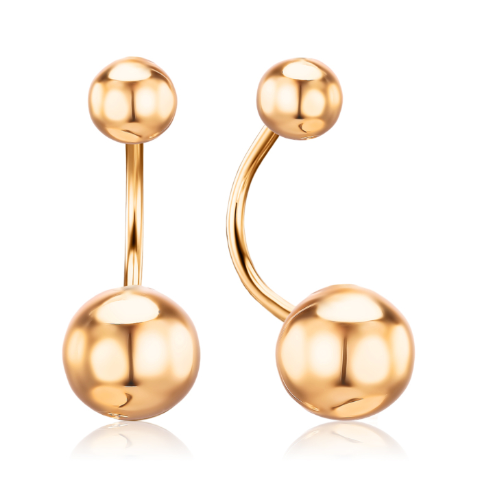 Сережки з червоного золота без вставки 02515/01/0