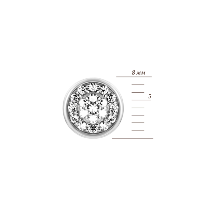 Срібні пусети з фіанітами. Артикул UG5521097б