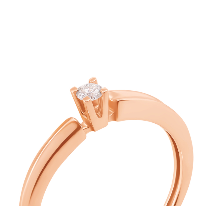 Золотое кольцо с бриллиантом. Артикул 52151/2.5