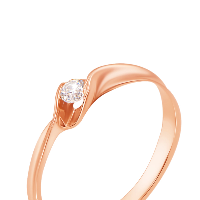 Золота каблучка з діамантом. Артикул 52183/2.5