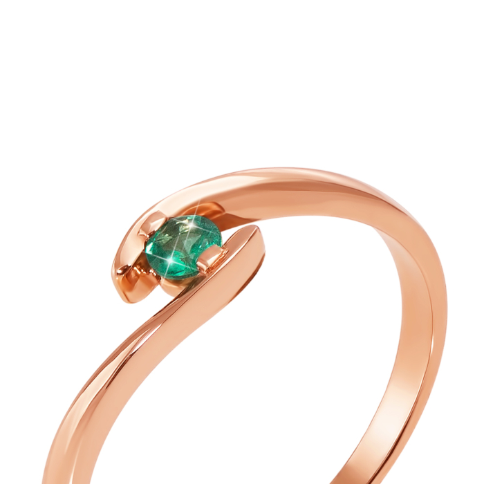 Золотое кольцо с изумрудом. Артикул 52283/см