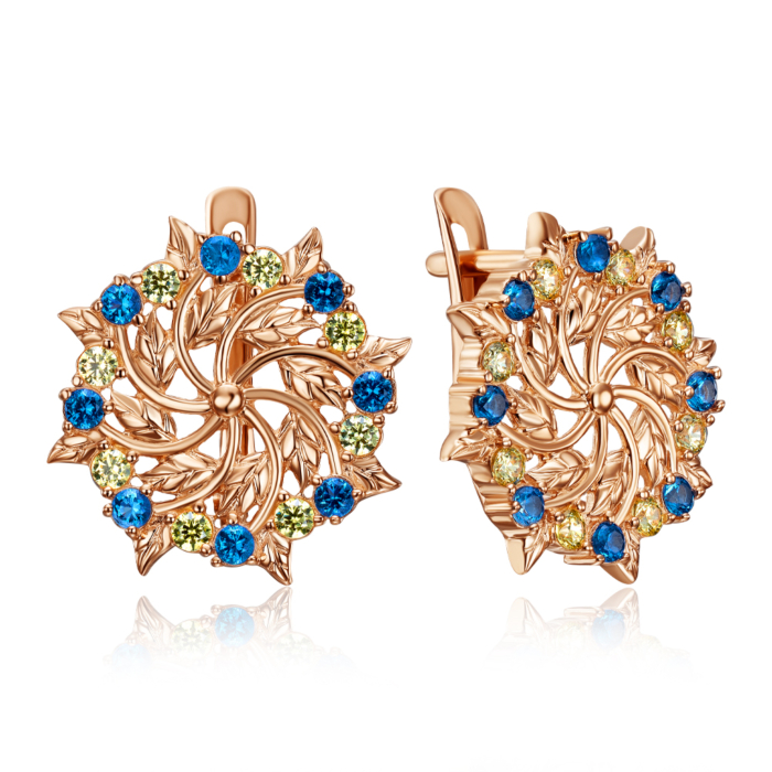 Золоті сережки з фіанітами. Артикул 23235/01/0/4440