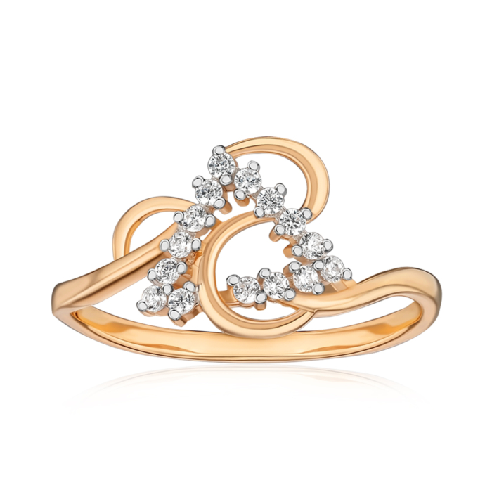 Золота каблучка з фіанітами 13535/01/1/13