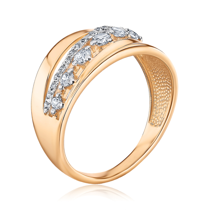 Золота каблучка з фіанітами. Артикул 13635/01/1/2776