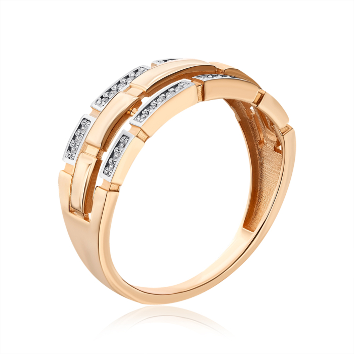 Золота каблучка з діамантами. Артикул 53635/01/1/9894