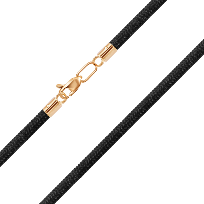 Ювелирный шнурок с золотыми вставками и застежкой. Артикул 06184-45/01/0