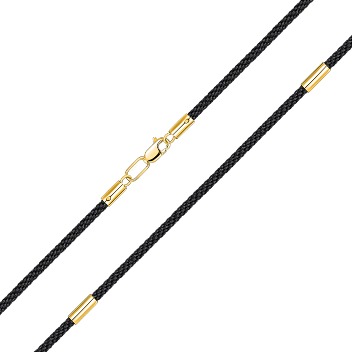 Шелковый шнурок с золотыми вставками 06166-45/03/0