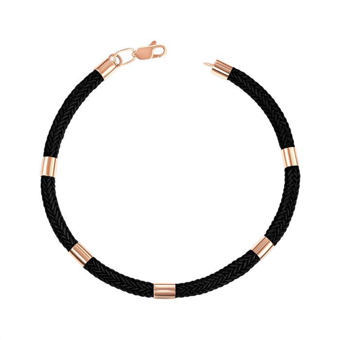 Синтетический браслет с золотыми вставками. Артикул 07159-45/01/0