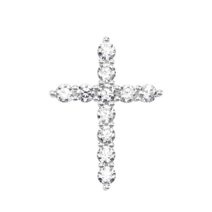Срібний хрестик з фіанітами. Артикул UG5540212б