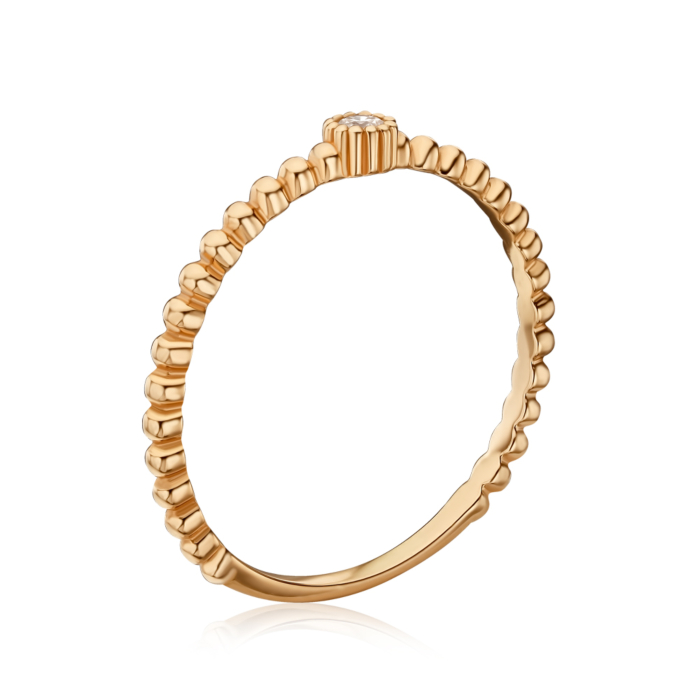 Золотое кольцо с бриллиантом 800145/01/0/8581