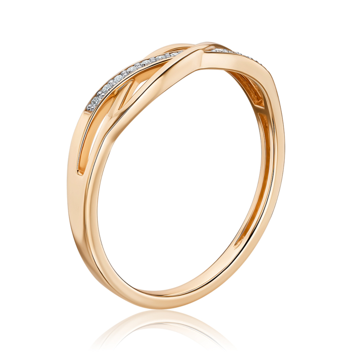 Золота каблучка з діамантами. Артикул 53145/0.8S