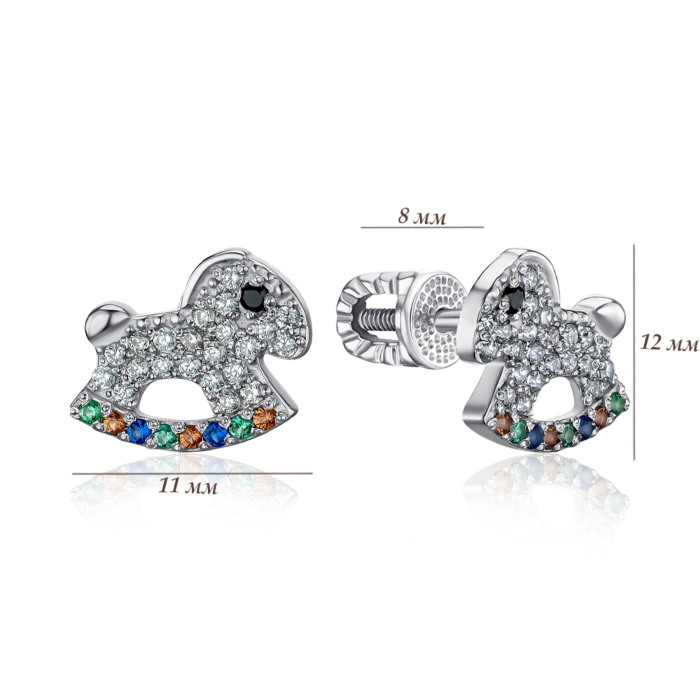 Серебряные серьги с фианитами 41245/12/1/4133