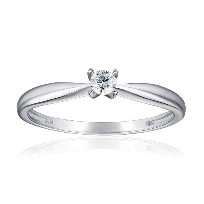 Золотое кольцо с бриллиантом. Артикул 53645/02/1/8602