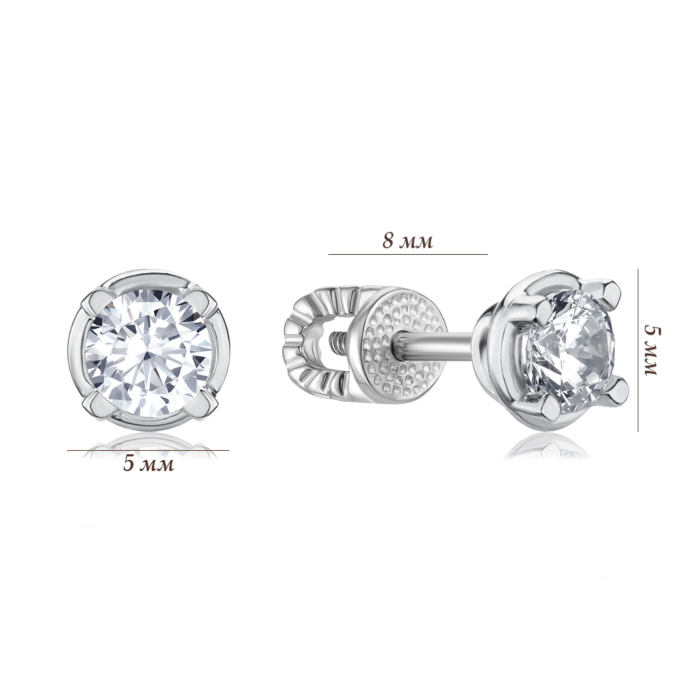 Золоті сережки з фіанітом Tesori. Артикул 21055/02/1/4027