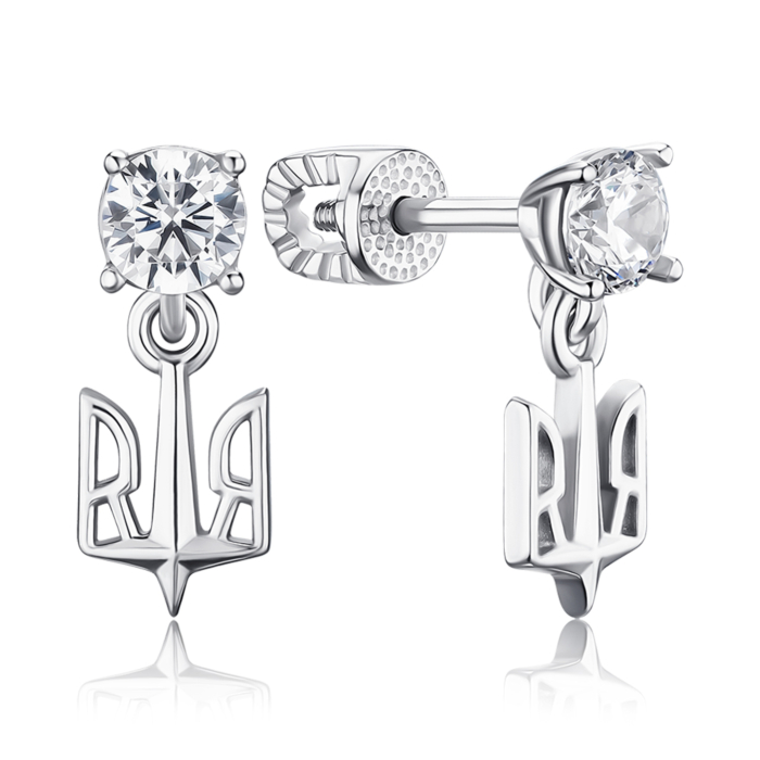 Срібні сережки з фіанітами 41355/12/1/29