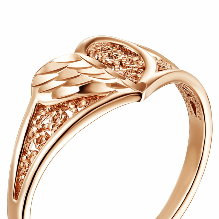 Золота каблучка з алмазною гранню. Артикул 12355