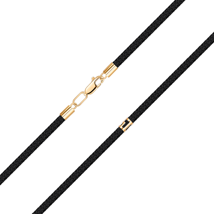 Шнурок ювелирный из красного золота с текстилем 06265/01/0