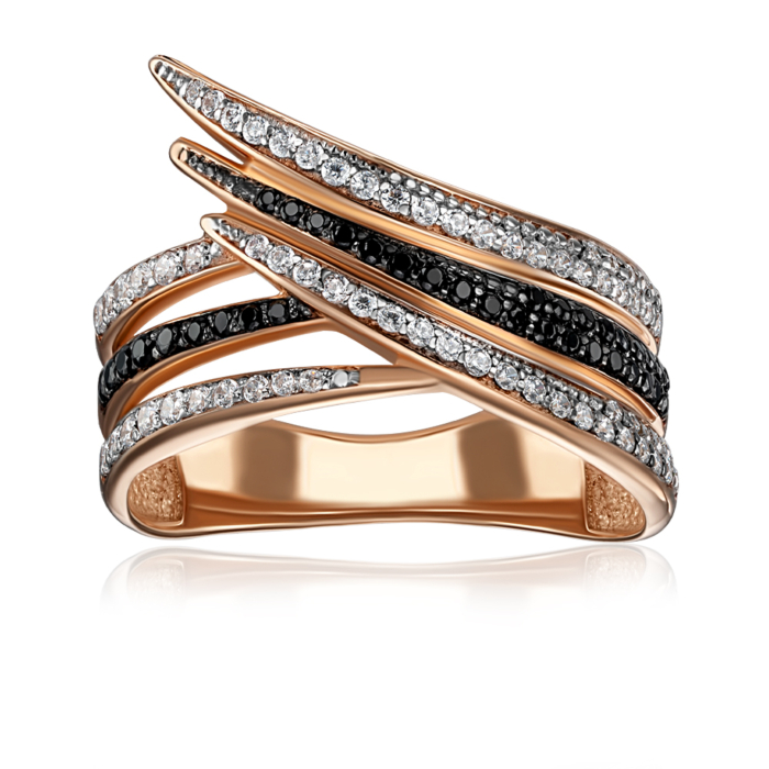 Золотое кольцо с фианитами. Артикул 18265/01/1/3850