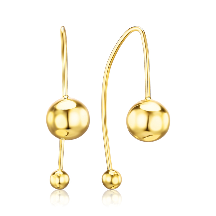 Серьги из желтого золота без вставки 02465/03/0