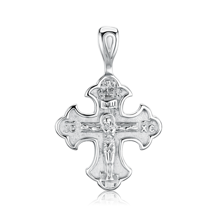 Срібний хрестик без вставки. Артикул 31565/12/1