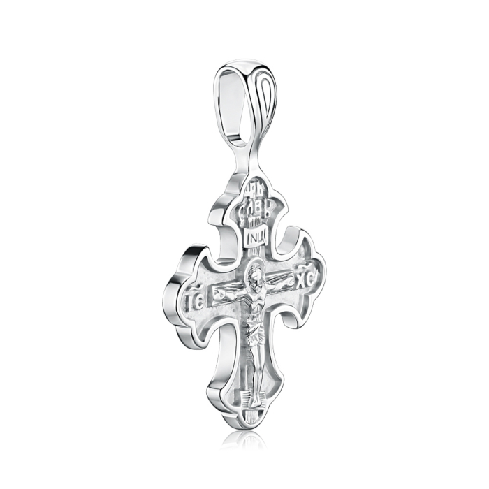 Срібний хрестик без вставки. Артикул 31565/12/1